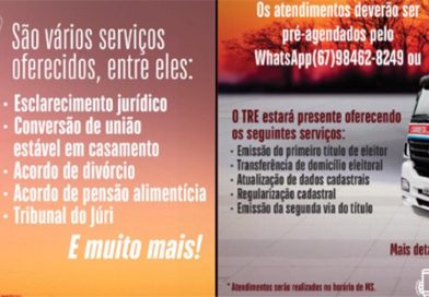 Carreta da Justiça estará em Taquarussu nos dias 09 e 10 de outubro