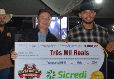 Luiz Guilherme de Taquarussu conquista 3º lugar no rodeio