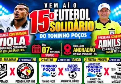 Viola e Adnilson estarão no 15º Futebol Solidário do Toninho Poços
